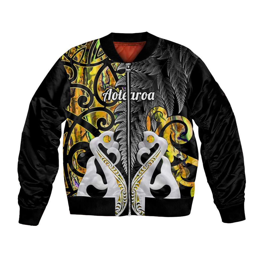 Personalised New Zealand Bomber Jacket Te Manaia Mangopare Maori And Fern Gold Style