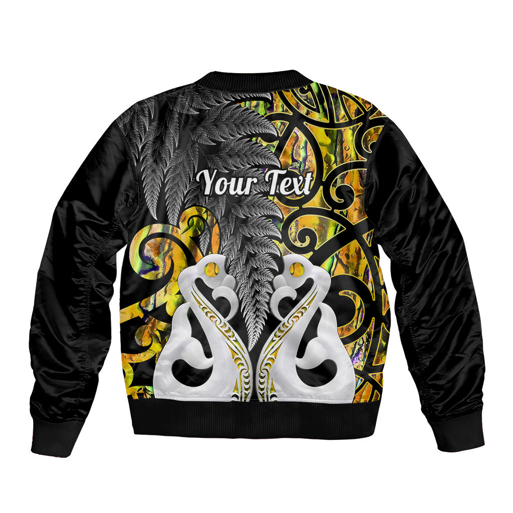 Personalised New Zealand Bomber Jacket Te Manaia Mangopare Maori And Fern Gold Style