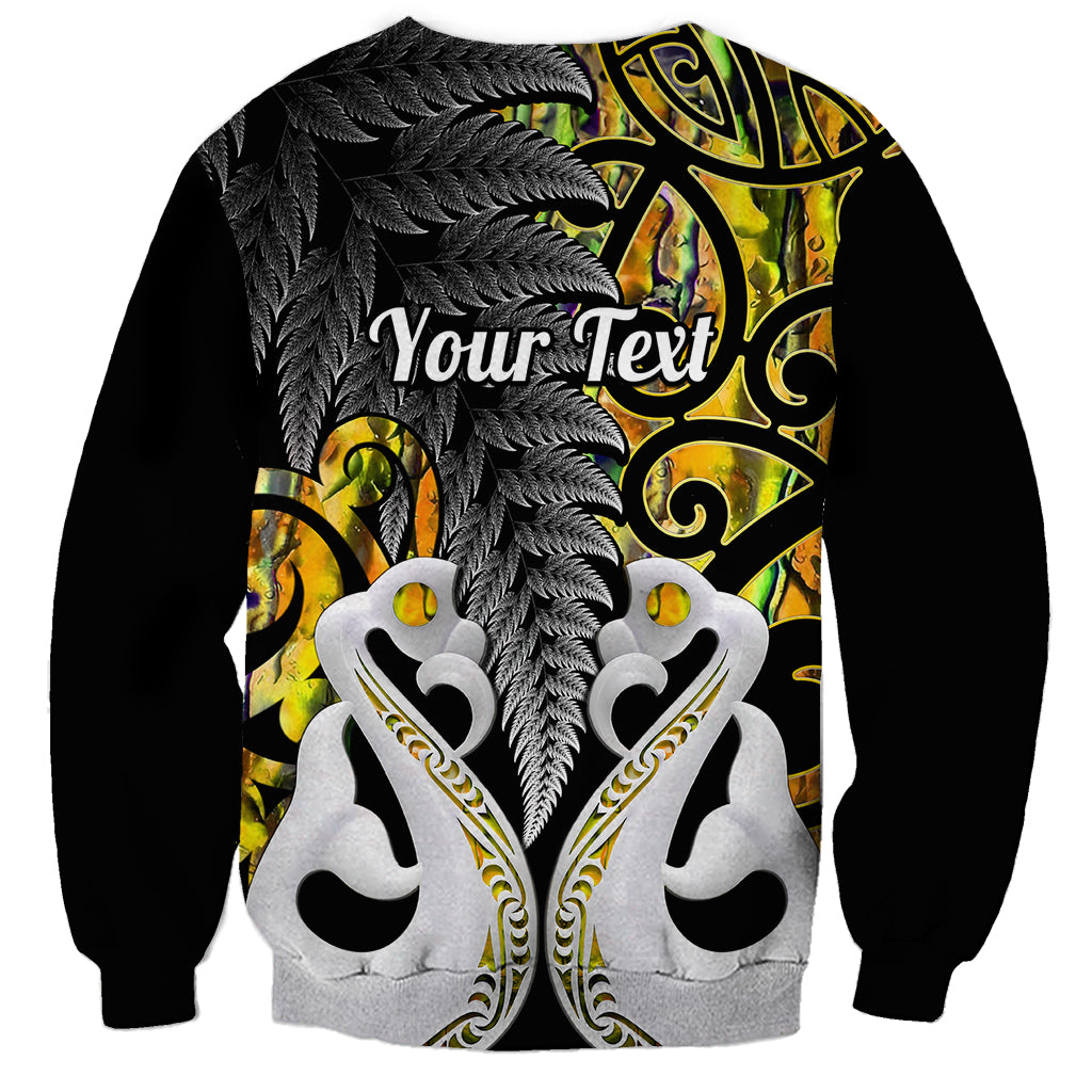Personalised New Zealand Sweatshirt Te Manaia Mangopare Maori And Fern Gold Style