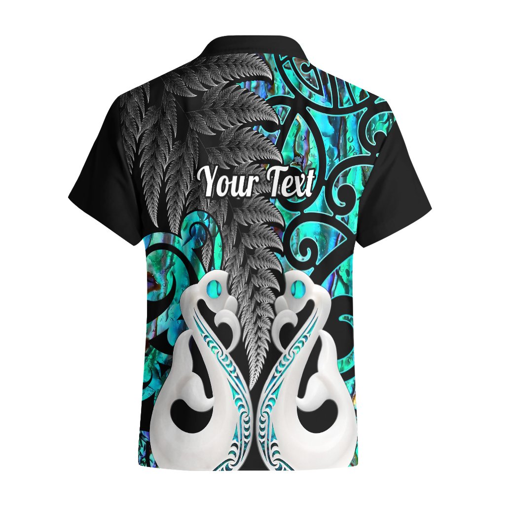 Personalised New Zealand Hawaiian Shirt Te Manaia Mangopare Maori And Fern Turquoise Style