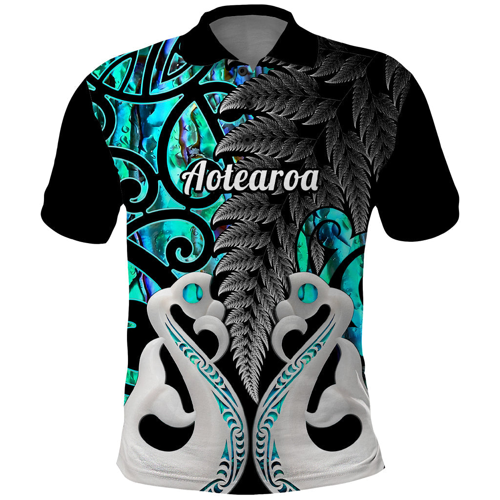 Personalised New Zealand Polo Shirt Te Manaia Mangopare Maori And Fern Turquoise Style