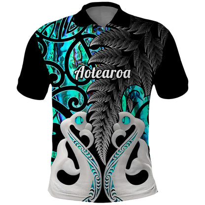Personalised New Zealand Polo Shirt Te Manaia Mangopare Maori And Fern Turquoise Style