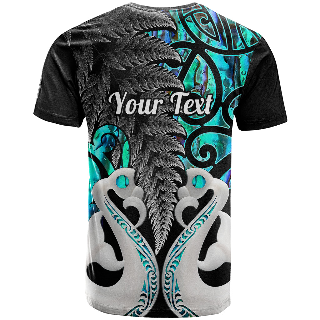 Personalised New Zealand T Shirt Te Manaia Mangopare Maori And Fern Turquoise Style