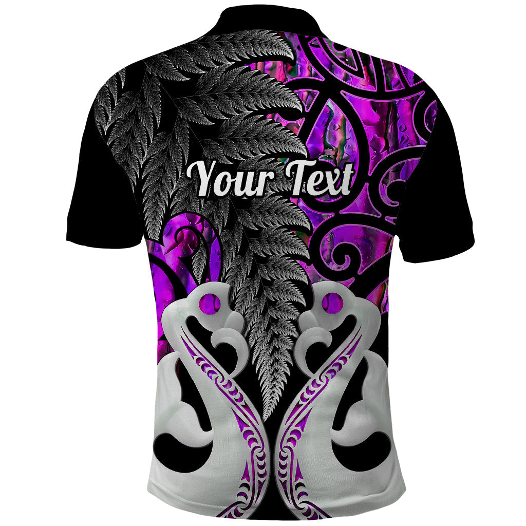 Personalised New Zealand Polo Shirt Te Manaia Mangopare Maori And Fern Purple Style