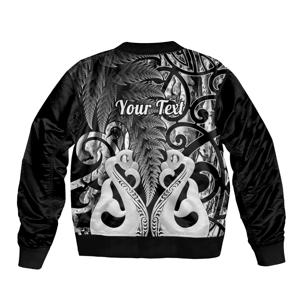 Personalised New Zealand Bomber Jacket Te Manaia Mangopare Maori And Fern Black Style
