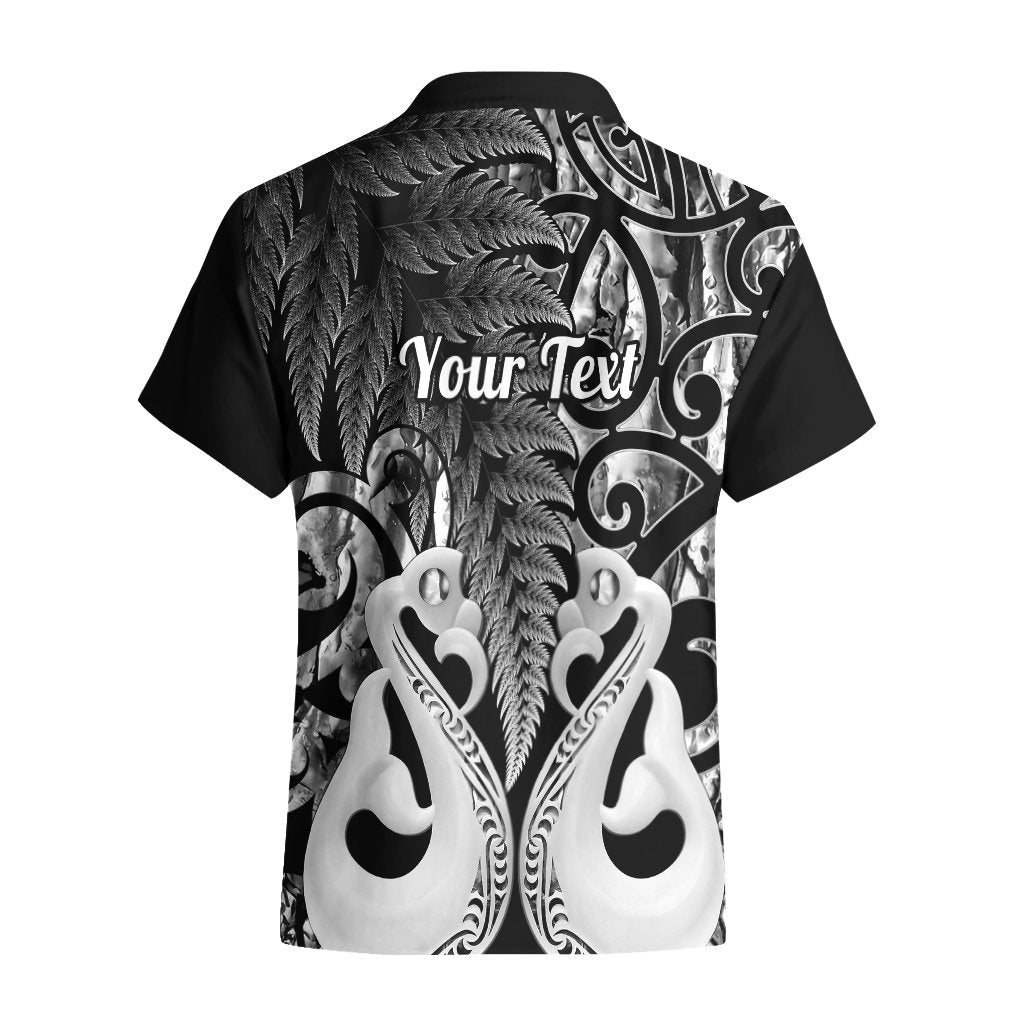 Personalised New Zealand Hawaiian Shirt Te Manaia Mangopare Maori And Fern Black Style