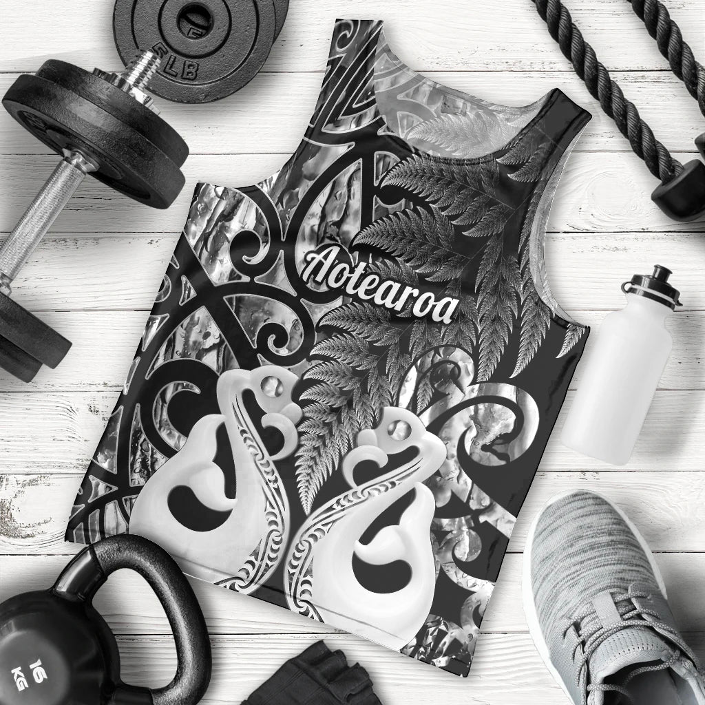 Personalised New Zealand Men Tank Top Te Manaia Mangopare Maori And Fern Black Style