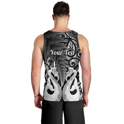 Personalised New Zealand Men Tank Top Te Manaia Mangopare Maori And Fern Black Style