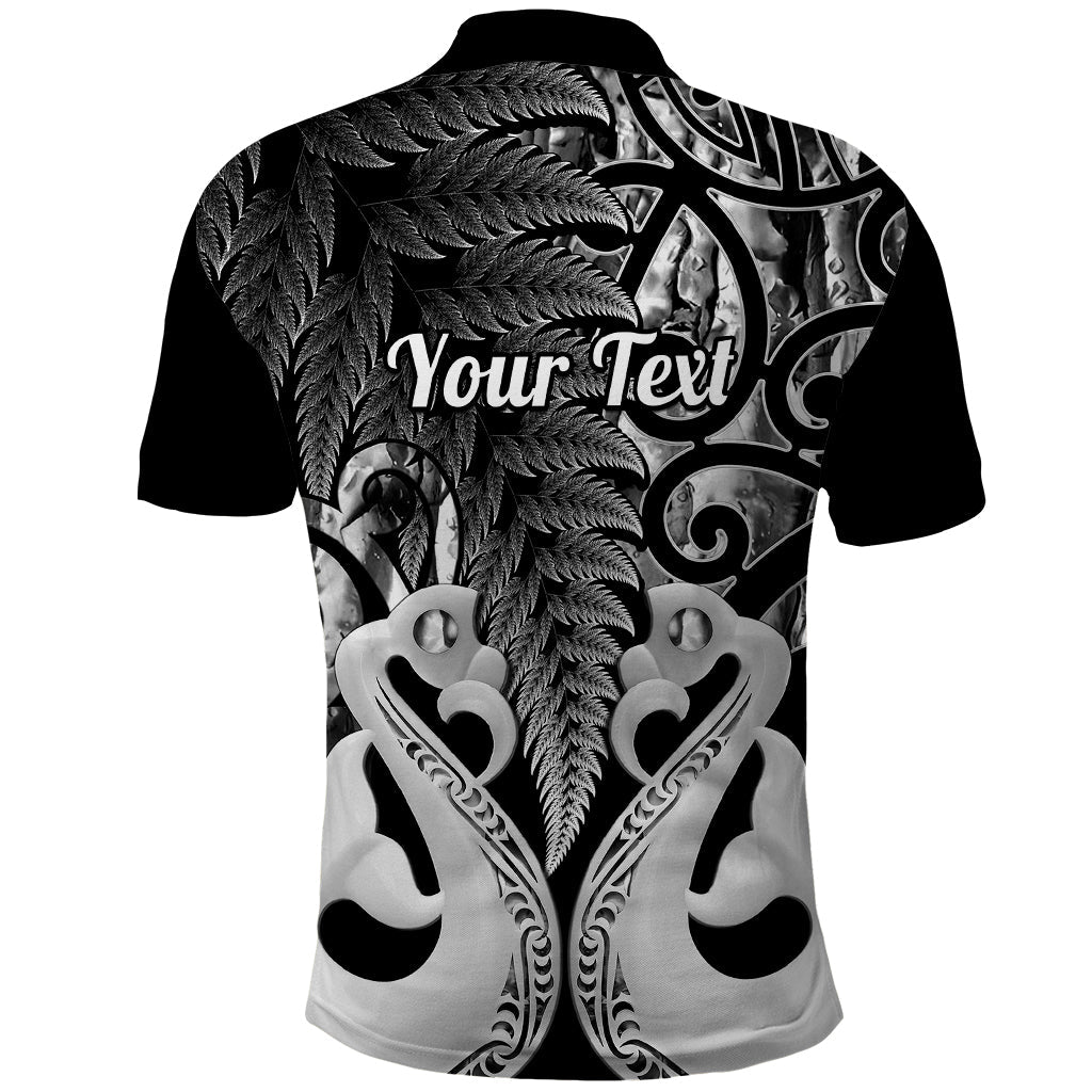 Personalised New Zealand Polo Shirt Te Manaia Mangopare Maori And Fern Black Style
