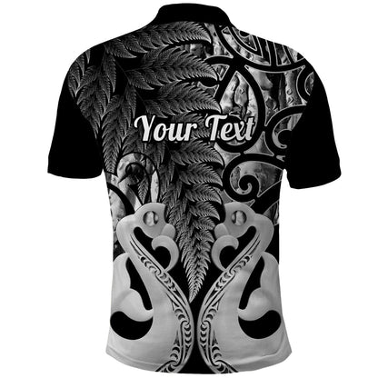 Personalised New Zealand Polo Shirt Te Manaia Mangopare Maori And Fern Black Style