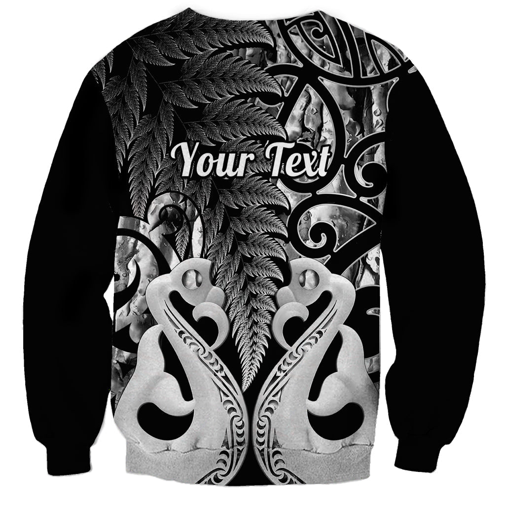 Personalised New Zealand Sweatshirt Te Manaia Mangopare Maori And Fern Black Style