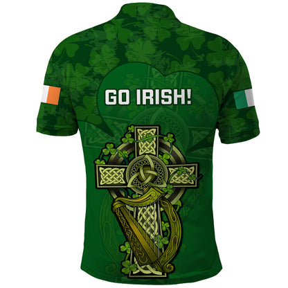 Ireland Rugby Polo Shirt 2023 Word Cup Celtic Cross Go Champions Irish