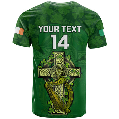 Custom Ireland Rugby T Shirt 2023 Word Cup Celtic Cross Go Champions Irish