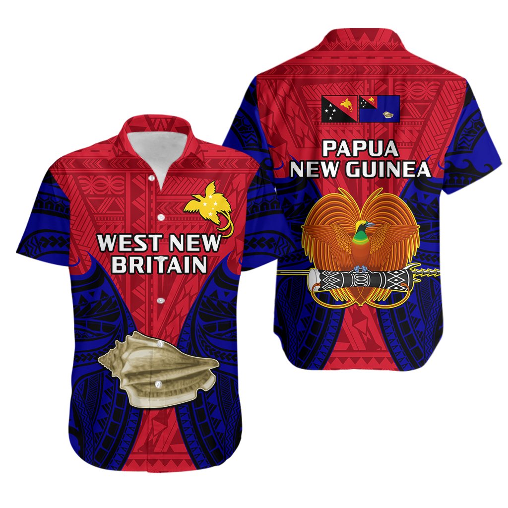 Papua New Guinea Hawaiian Shirt West New Britain Province Mix Coat Of Arms Polynesian Art