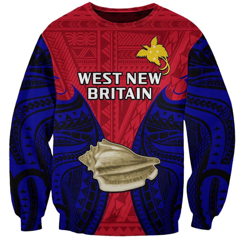 Papua New Guinea Sweatshirt West New Britain Province Mix Coat Of Arms Polynesian Art