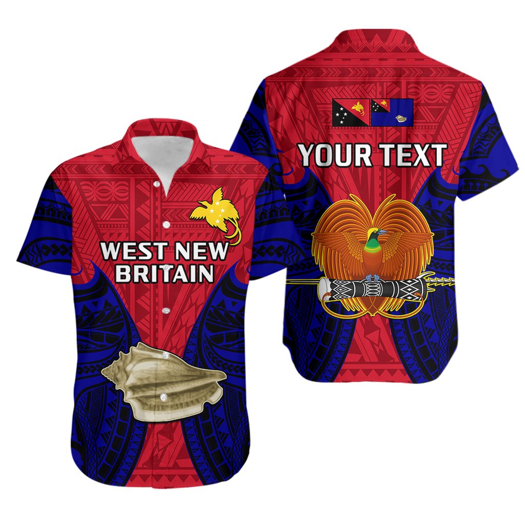 Custom Personalised Papua New Guinea Hawaiian Shirt West New Britain Province Mix Coat Of Arms Polynesian Art