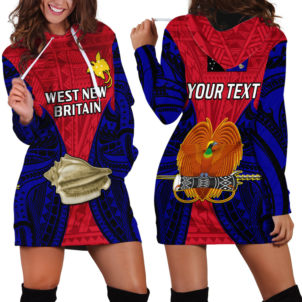 Custom Personalised Papua New Guinea Hoodie Dress West New Britain Province Mix Coat Of Arms Polynesian Art