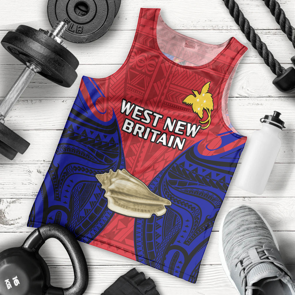 Papua New Guinea Men Tank Top West New Britain Province Mix Coat Of Arms Polynesian Art