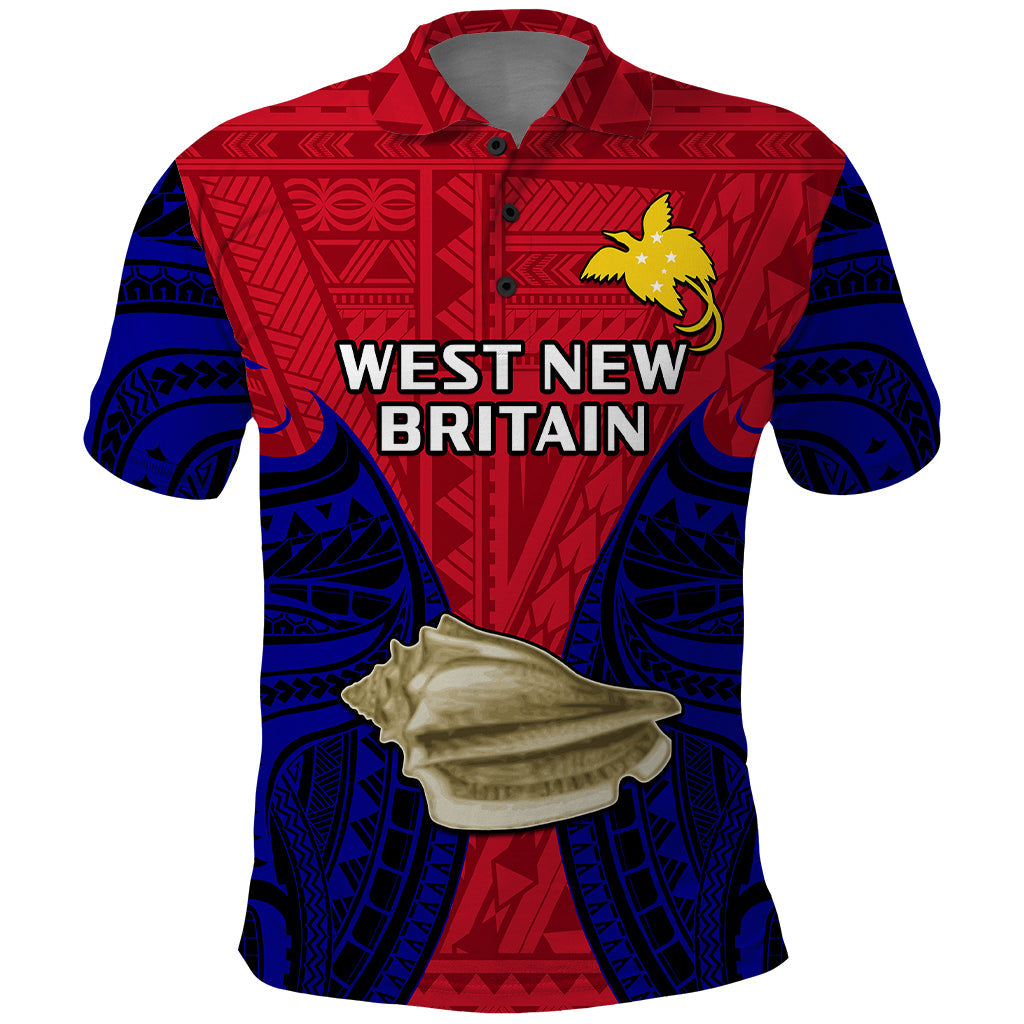 Papua New Guinea Polo Shirt West New Britain Province Mix Coat Of Arms Polynesian Art