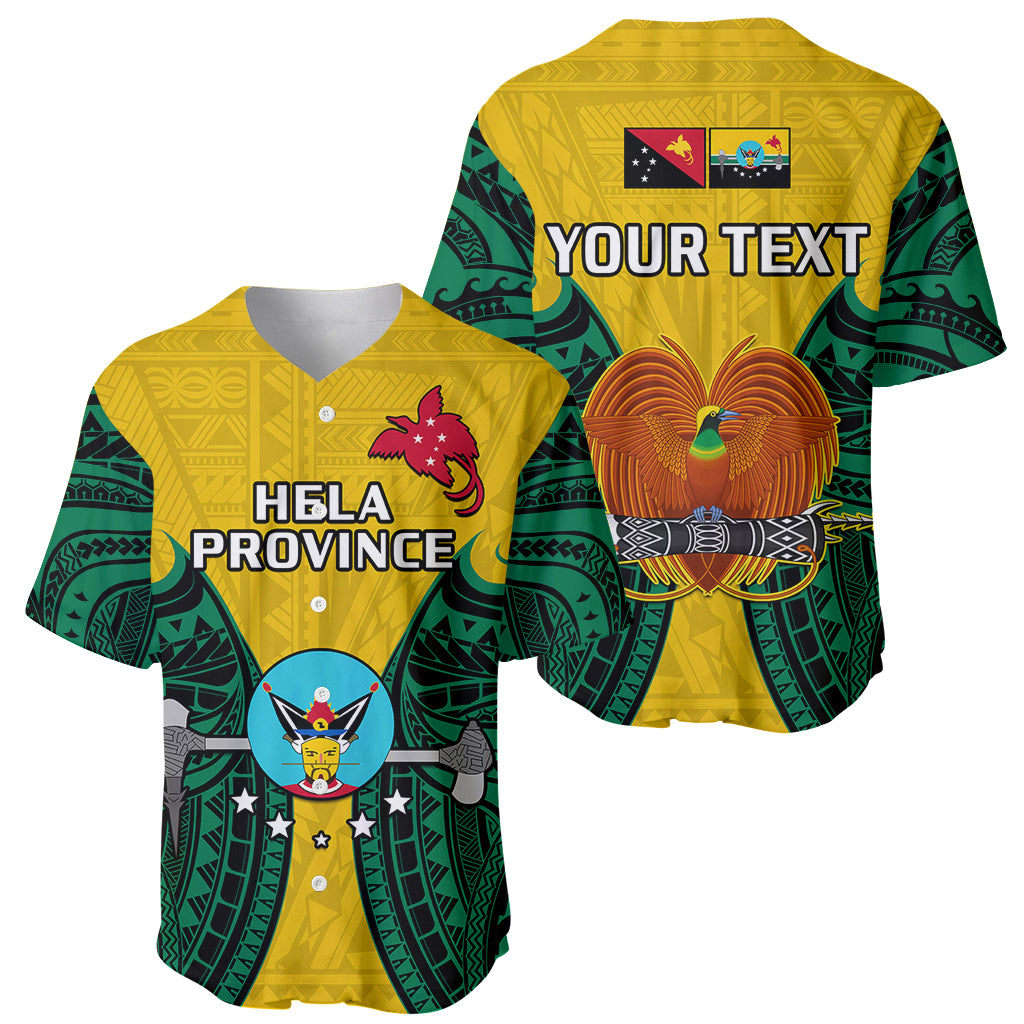 (Custom Personalised) Papua New Guinea Baseball Jersey Hela Province Mix Coat Of Arms Polynesian Art