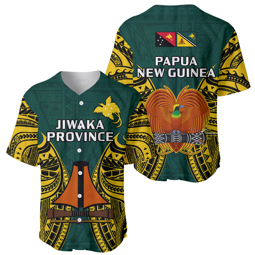 Papua New Guinea Baseball Jersey Jiwaka Province Mix Coat Of Arms Polynesian Art