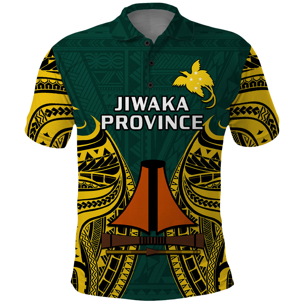 Papua New Guinea Polo Shirt Jiwaka Province Mix Coat Of Arms Polynesian Art