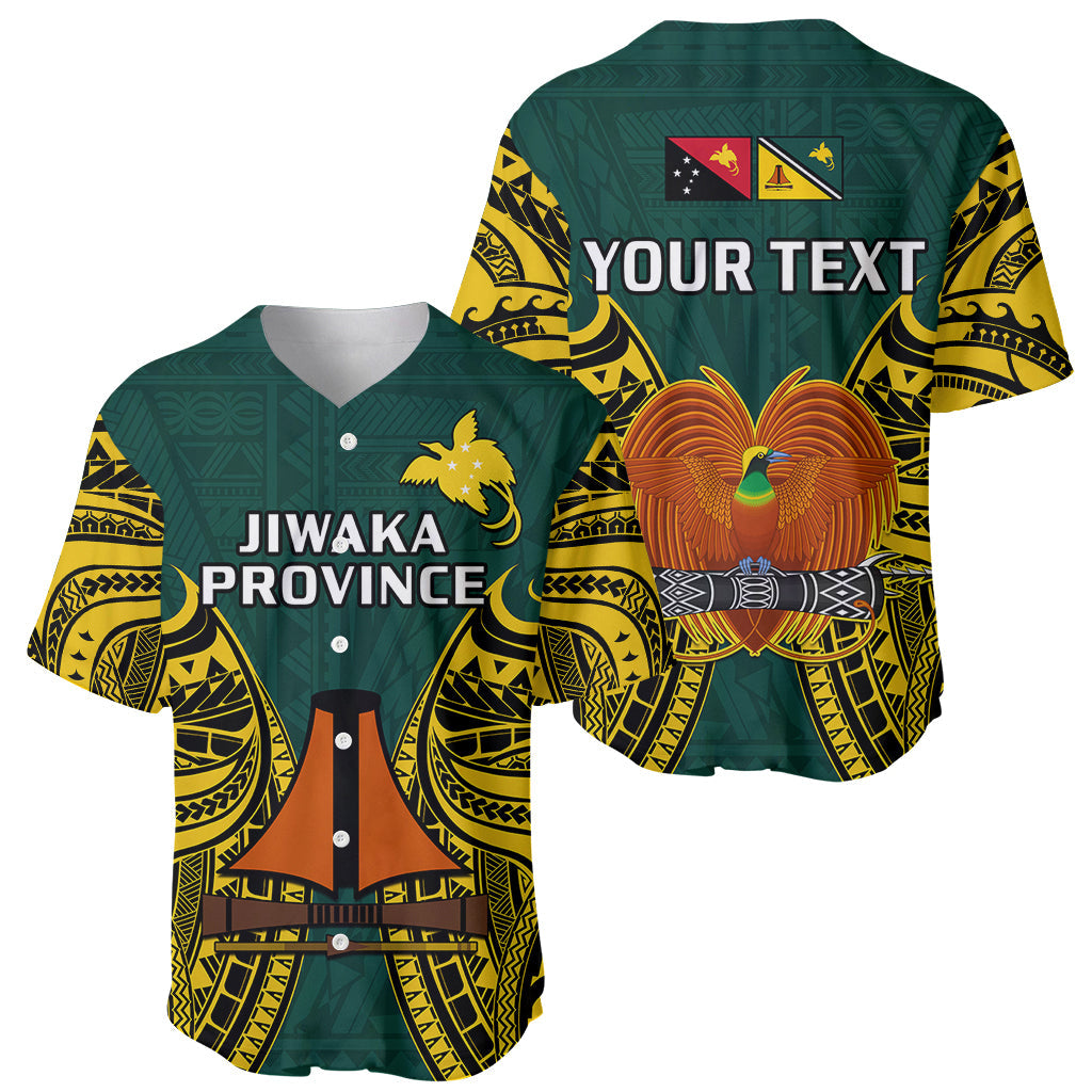 (Custom Personalised) Papua New Guinea Baseball Jersey Jiwaka Province Mix Coat Of Arms Polynesian Art