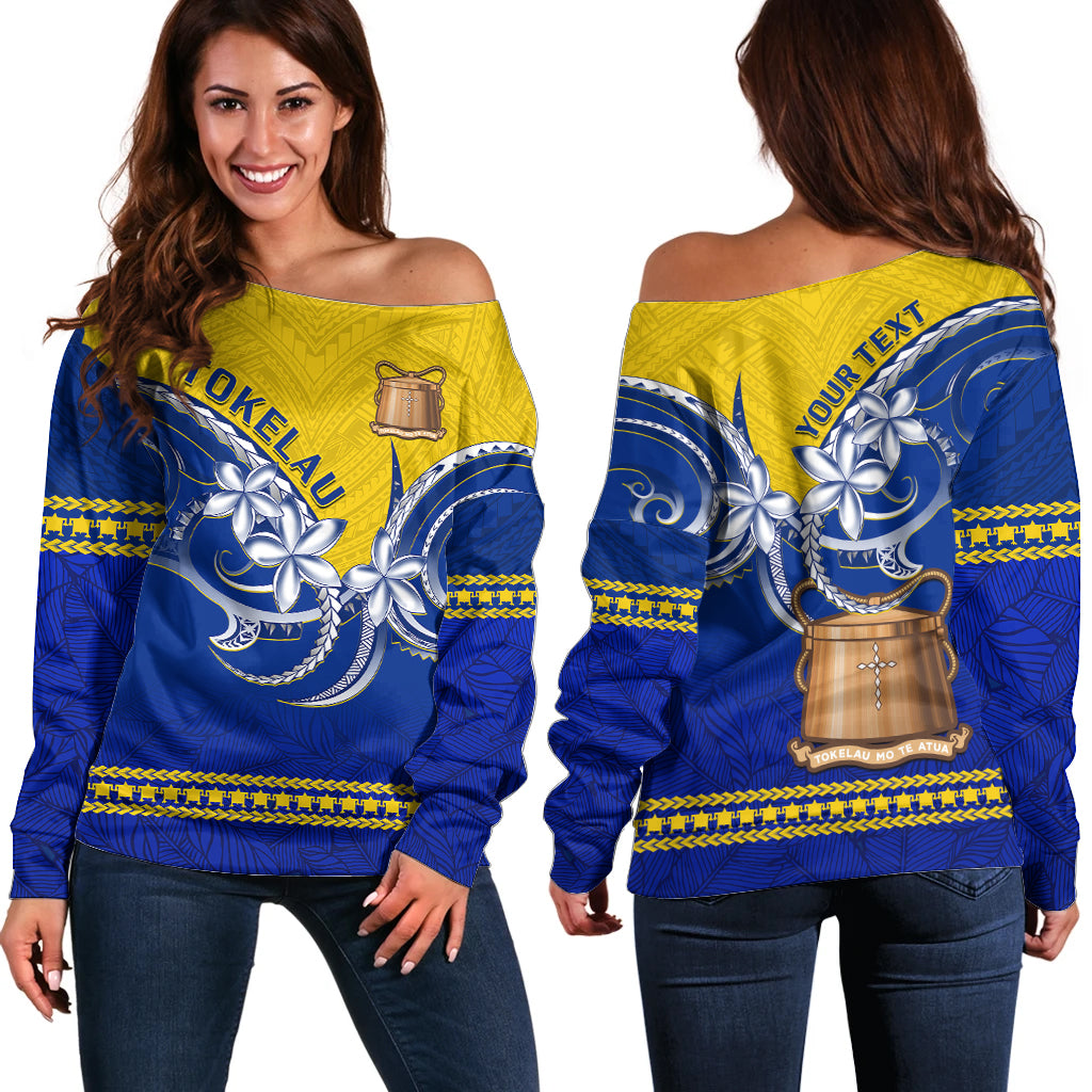 Tokelau Off Shoulder Sweater Tokelauan Tatau Plumeria Special Style
