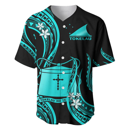 Tokelau Baseball Jersey Tokelauan Tatau With Badge Light Turquoise