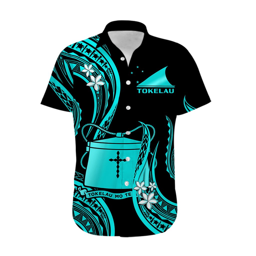 Tokelau Hawaiian Shirt Tokelauan Tatau With Badge Light Turquoise