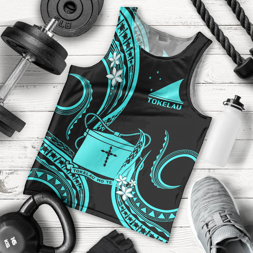 Tokelau Men Tank Top Tokelauan Tatau With Badge Light Turquoise