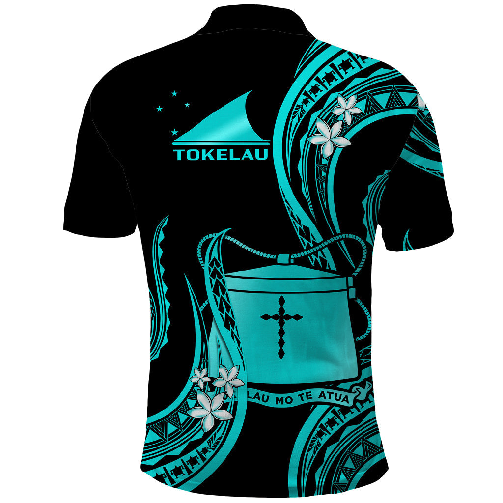 Tokelau Polo Shirt Tokelauan Tatau With Badge Light Turquoise