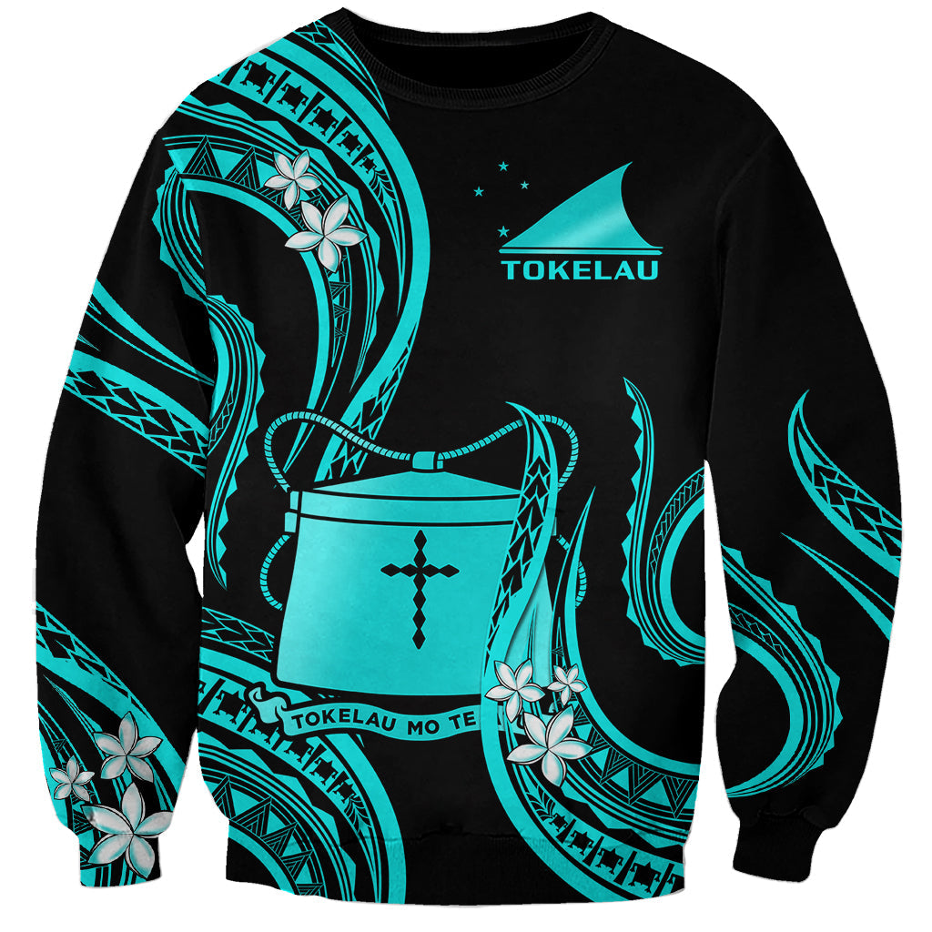 Tokelau Sweatshirt Tokelauan Tatau With Badge Light Turquoise