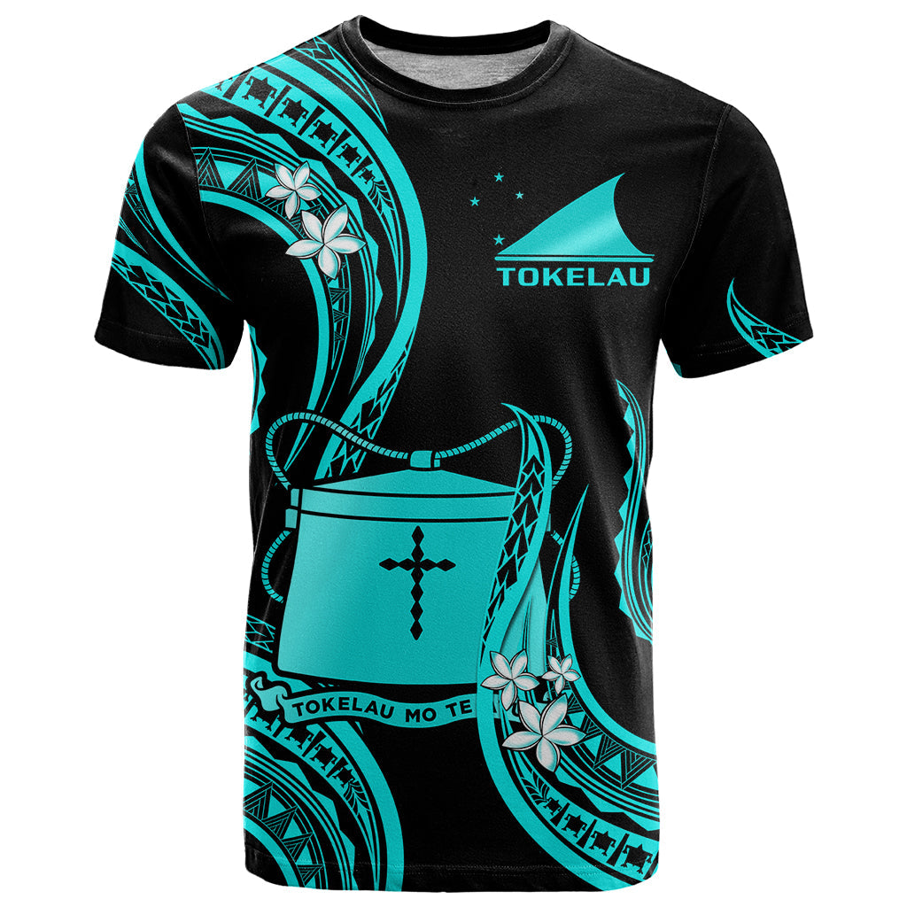 Tokelau T Shirt Tokelauan Tatau With Badge Light Turquoise