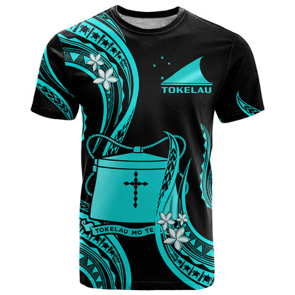 Tokelau T Shirt Tokelauan Tatau With Badge Light Turquoise