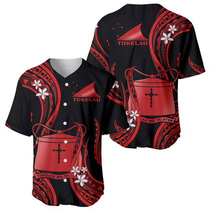 Tokelau Baseball Jersey Tokelauan Tatau With Badge Red
