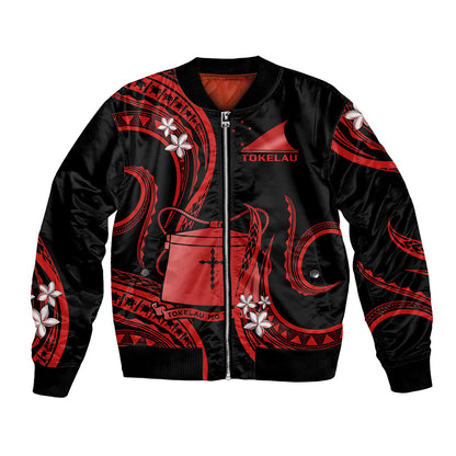 Tokelau Bomber Jacket Tokelauan Tatau With Badge Red