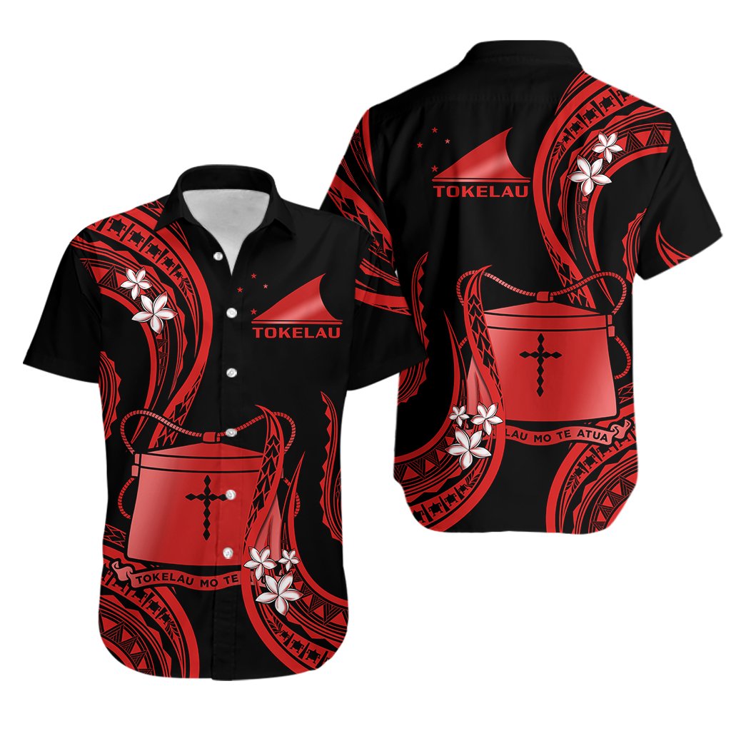 Tokelau Hawaiian Shirt Tokelauan Tatau With Badge Red