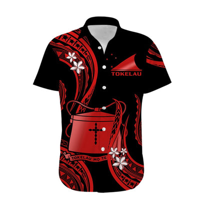 Tokelau Hawaiian Shirt Tokelauan Tatau With Badge Red