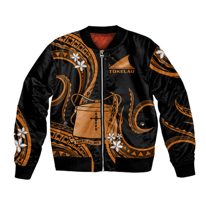 Tokelau Bomber Jacket Tokelauan Tatau With Badge Gold