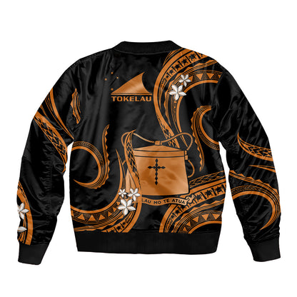 Tokelau Bomber Jacket Tokelauan Tatau With Badge Gold