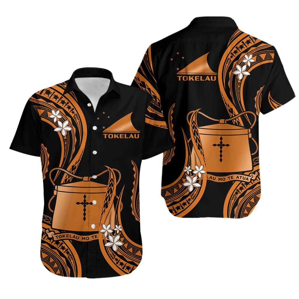 Tokelau Hawaiian Shirt Tokelauan Tatau With Badge Gold