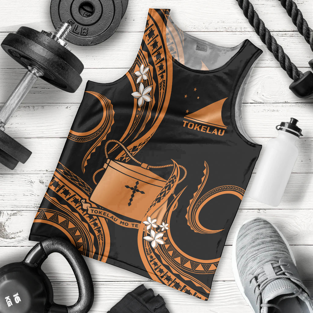 Tokelau Men Tank Top Tokelauan Tatau With Badge Gold