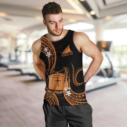 Tokelau Men Tank Top Tokelauan Tatau With Badge Gold