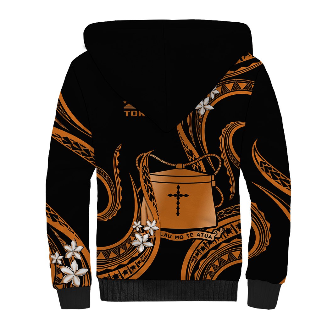 Tokelau Sherpa Hoodie Tokelauan Tatau With Badge Gold
