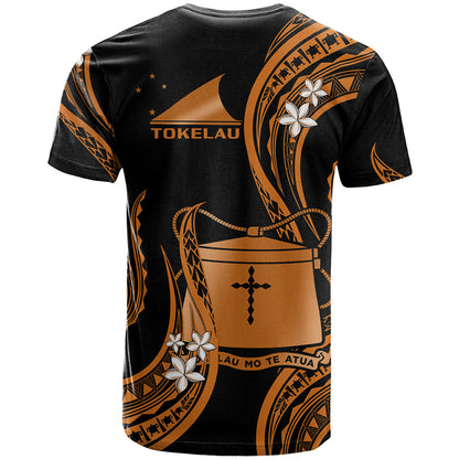 Tokelau T Shirt Tokelauan Tatau With Badge Gold