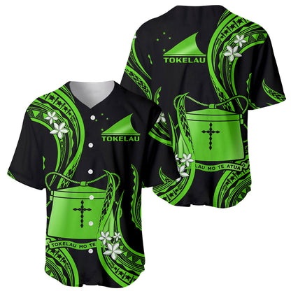 Tokelau Baseball Jersey Tokelauan Tatau With Badge Green