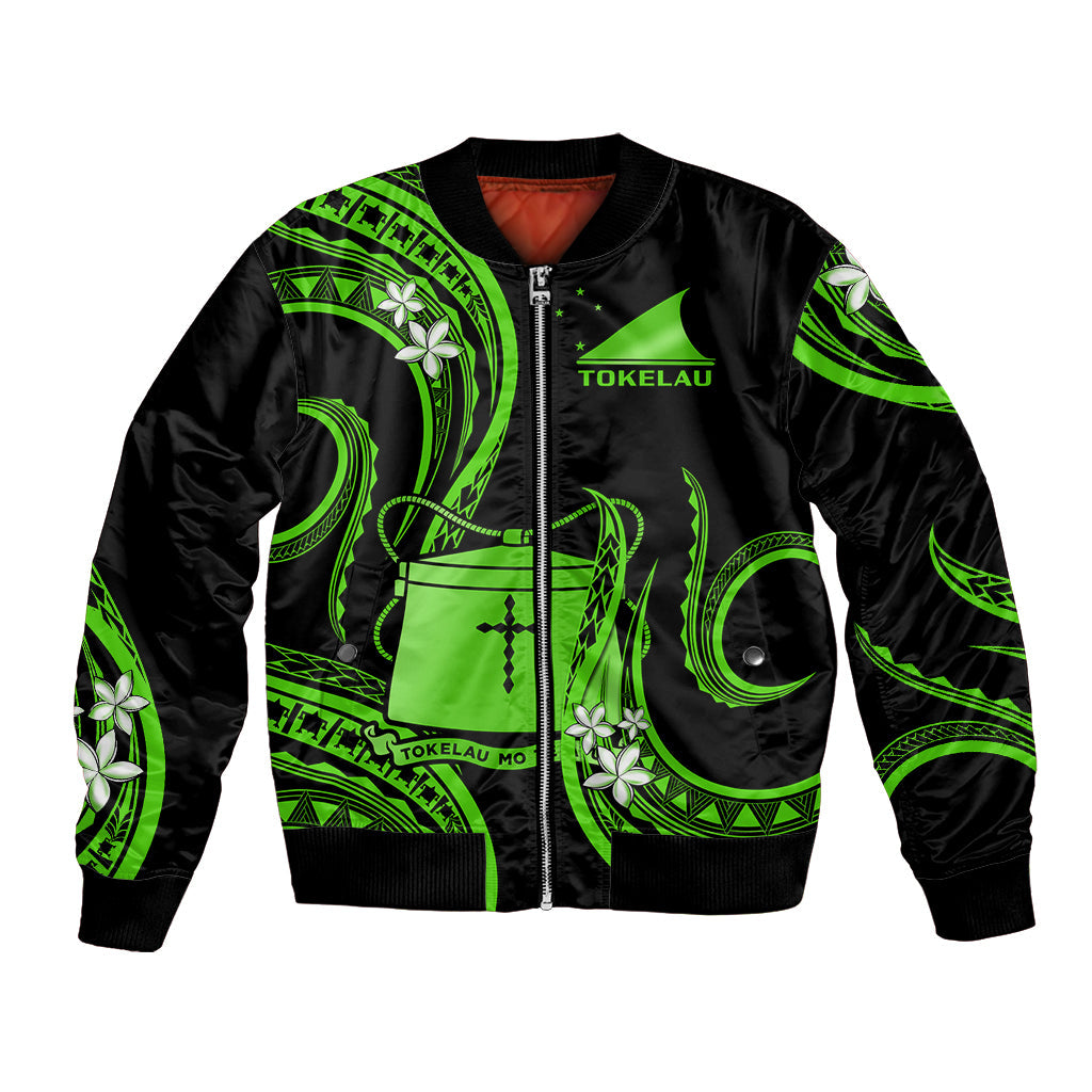 Tokelau Bomber Jacket Tokelauan Tatau With Badge Green