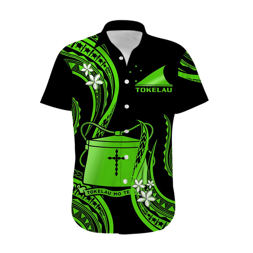 Tokelau Hawaiian Shirt Tokelauan Tatau With Badge Green