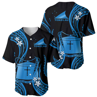 Tokelau Baseball Jersey Tokelauan Tatau With Badge Blue